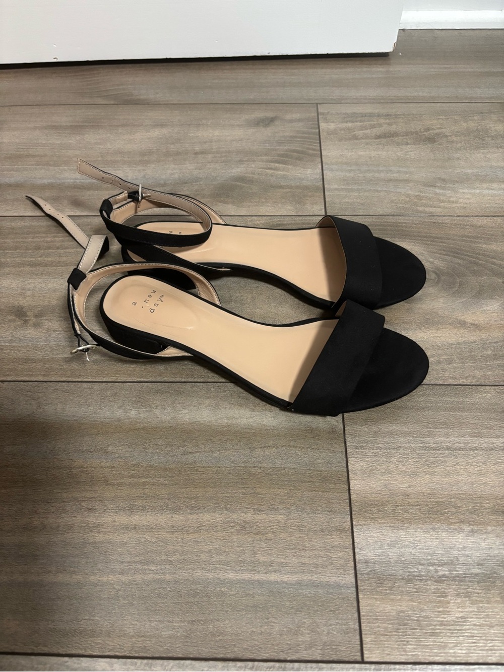 A New Day Women’s Black Ankle-Strap 1” Heel